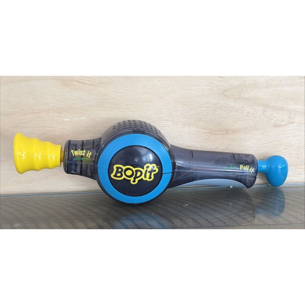Bop It! 2002 Clear Hasbro Pull Twist Electronic Game TESTED WORKING